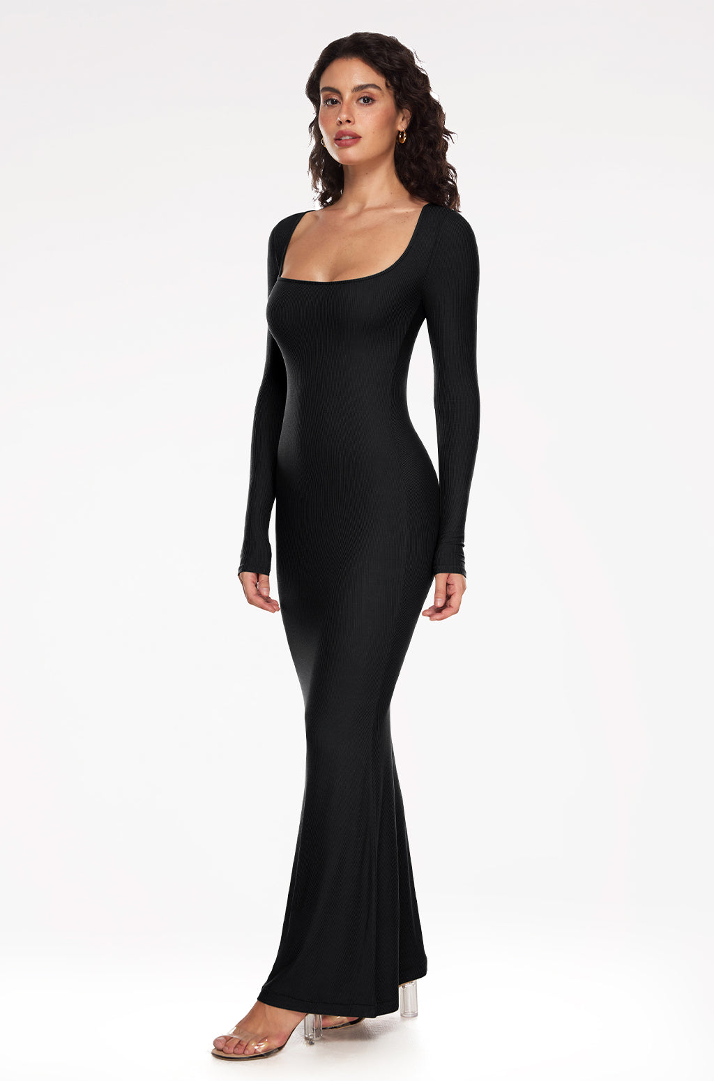 Ribbed Long Sleeve Maxi Dress