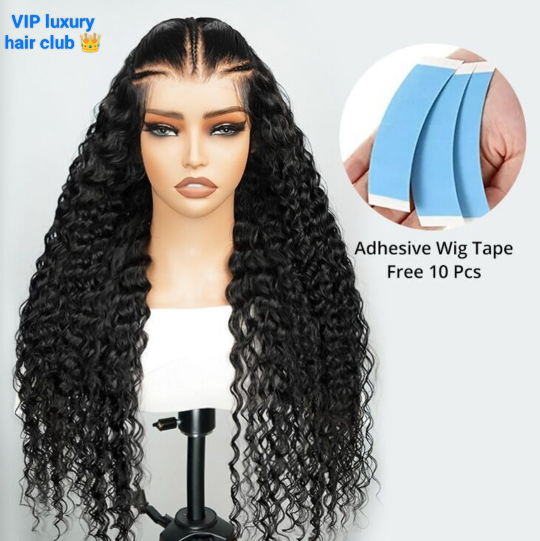 14 inch Ready & Go Wigs Water Wave Human Braiding Hair 13x4 Pre-Everything Lace Front Wigs