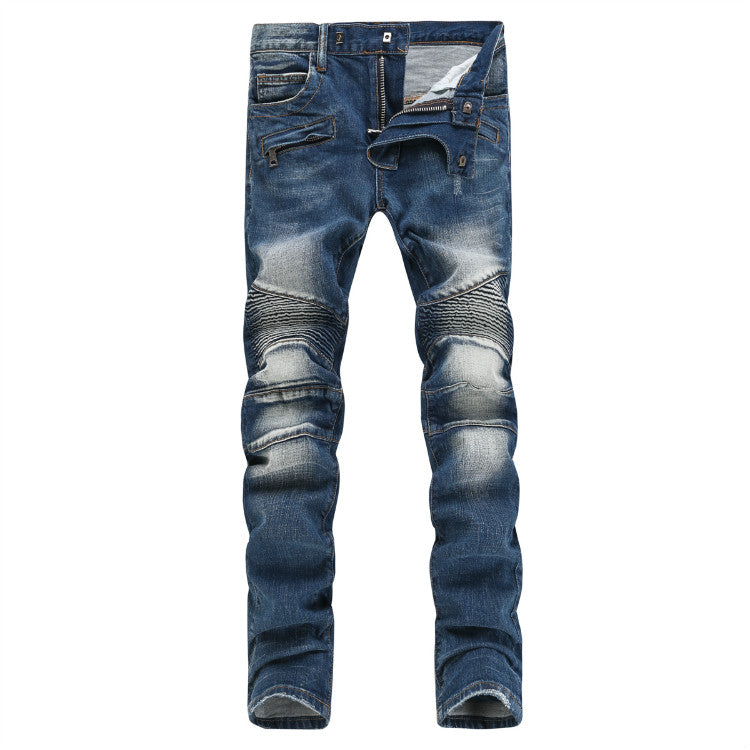 Men's Balmain jeans ripped slim fit straight pants