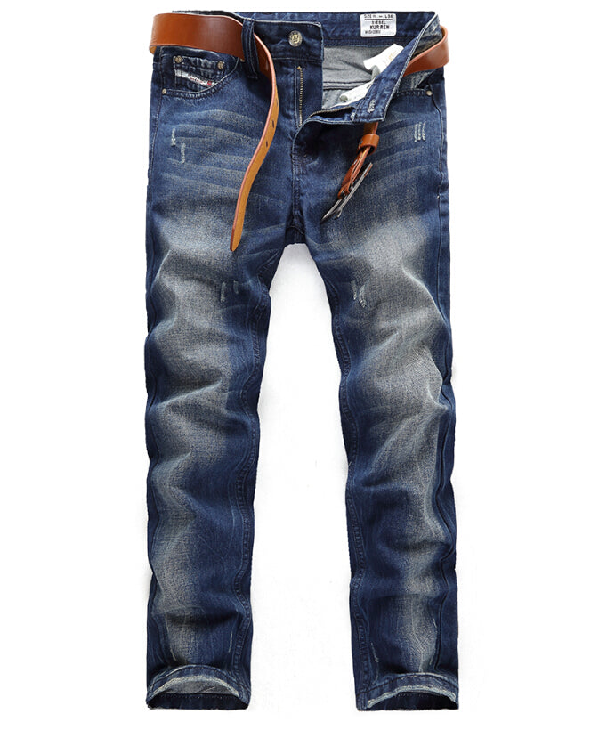 Men's DSL jeans blue ripped skinny straight pants