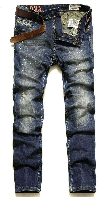 Men's DSL jeans distressed distressed brushed slim straight leg pants