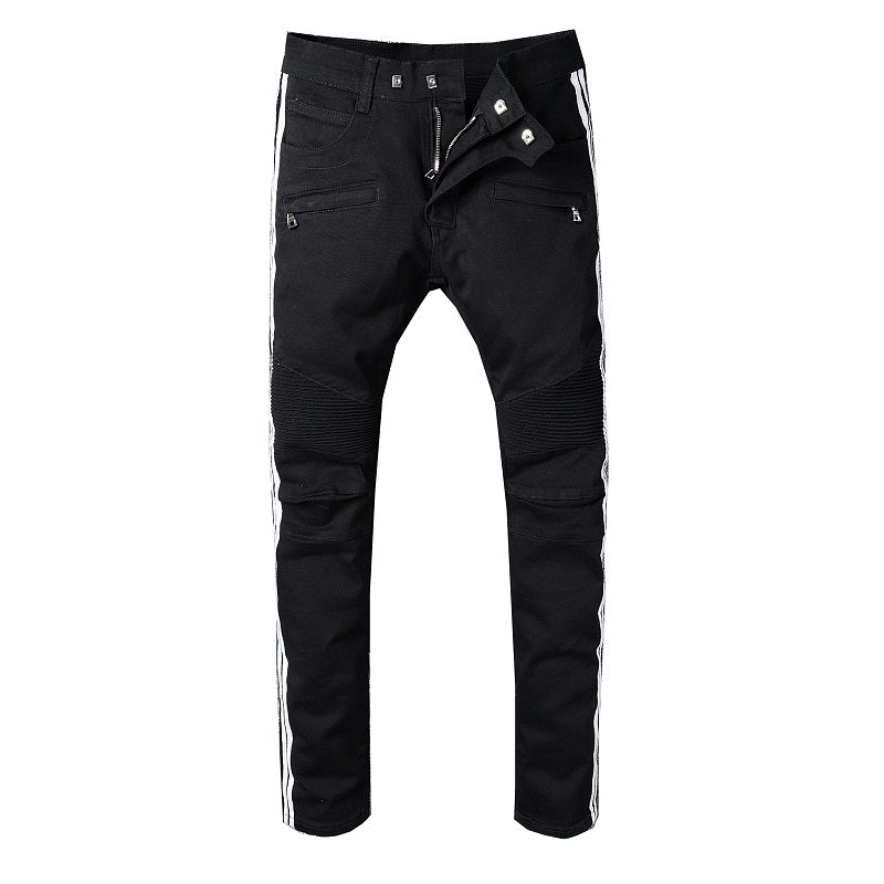 Men's Balmain jeans black ripped slim straight pants