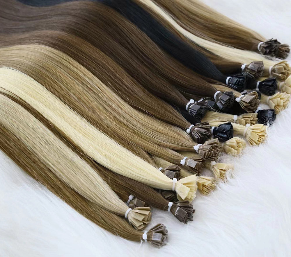 Virgin Human Hair Prebonded Flat Tip Extensions