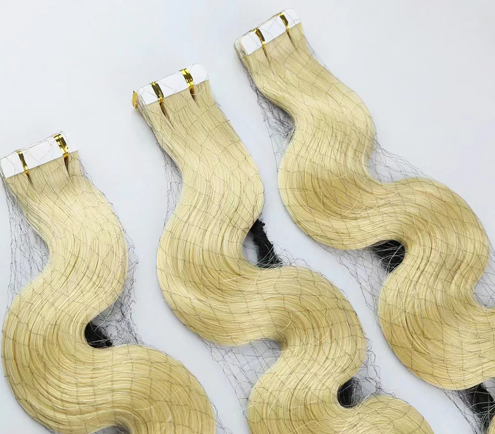 Virgin Human Hair Body Wave Tape In Extensions