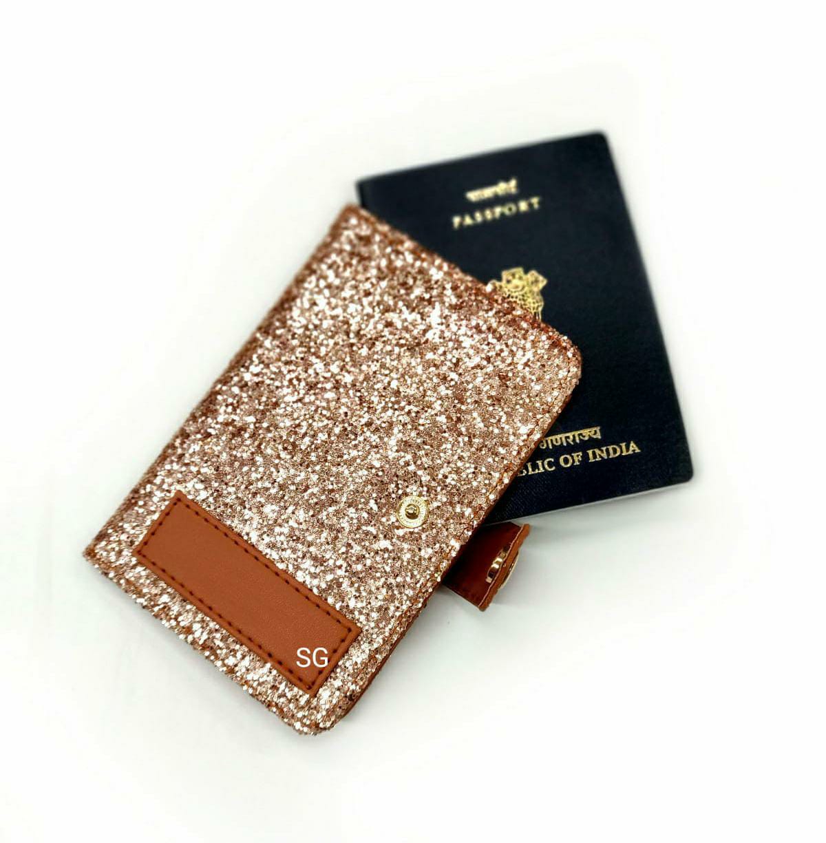 Personalised Trendy Glitter Passport Cover for Women