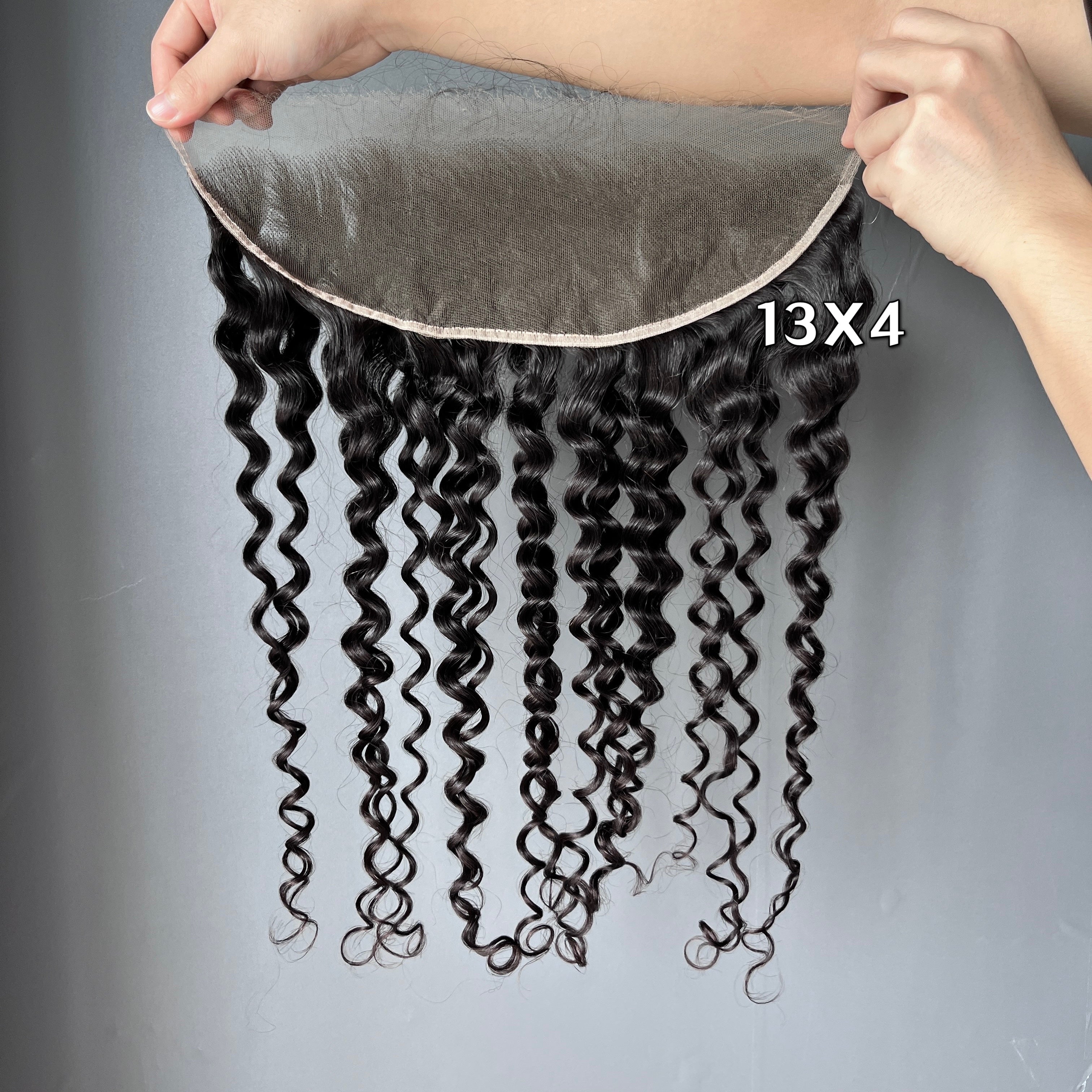 Top Raw Hair Water Wave 5X5 13X4 13X6 HD Lace Closure