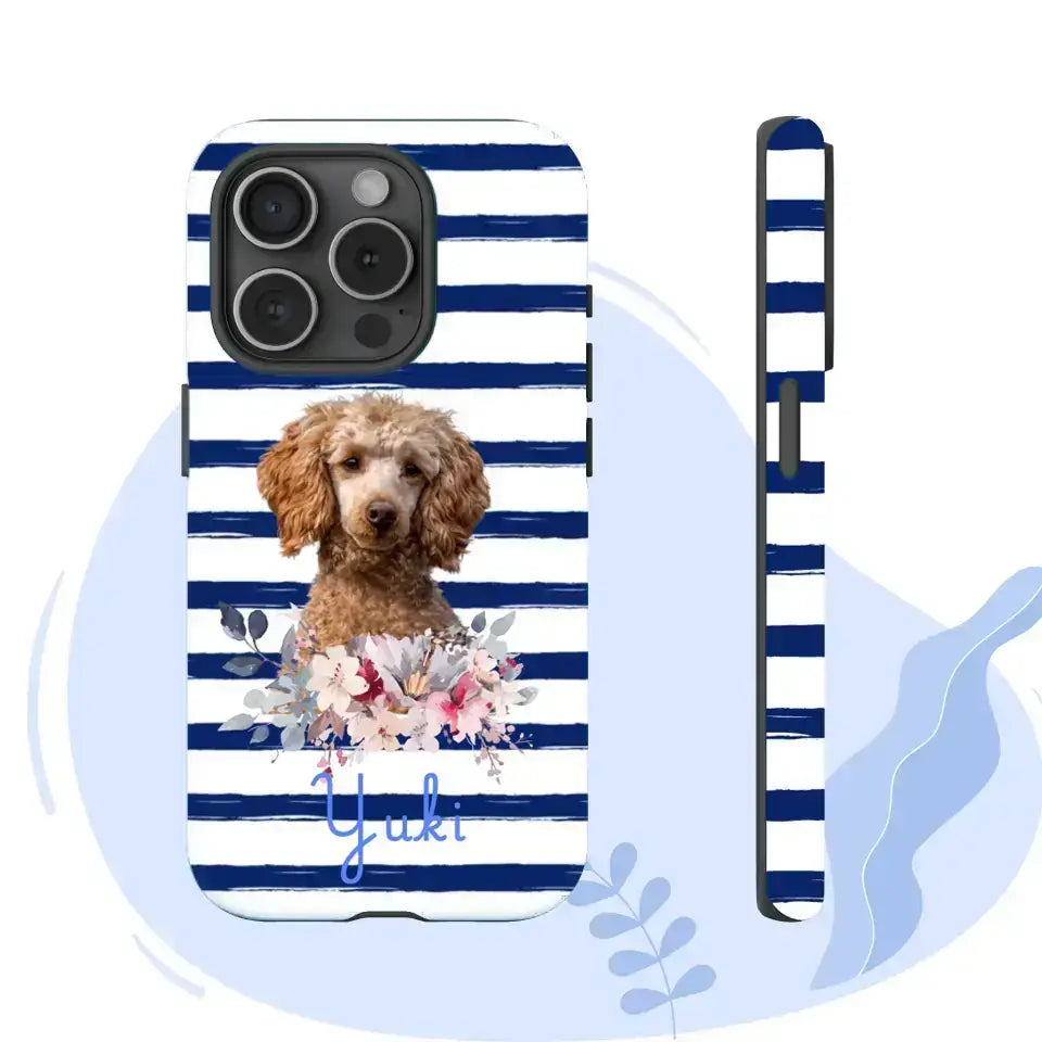 Personalized iPhone Tough Case with Name and Pet Portrait