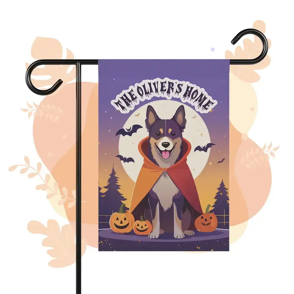 Personalized Halloween Dog-Themed Garden Banner