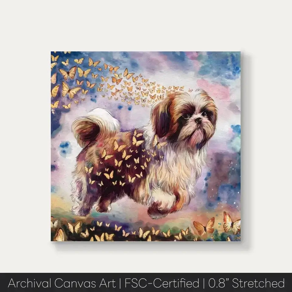 Shih Tzu Dog Watercolor Painting