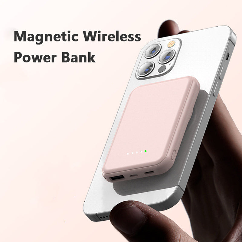 Tech Wave Mini Fast Charging Magnetic Wireless Power Bank 5000 Mah Portable