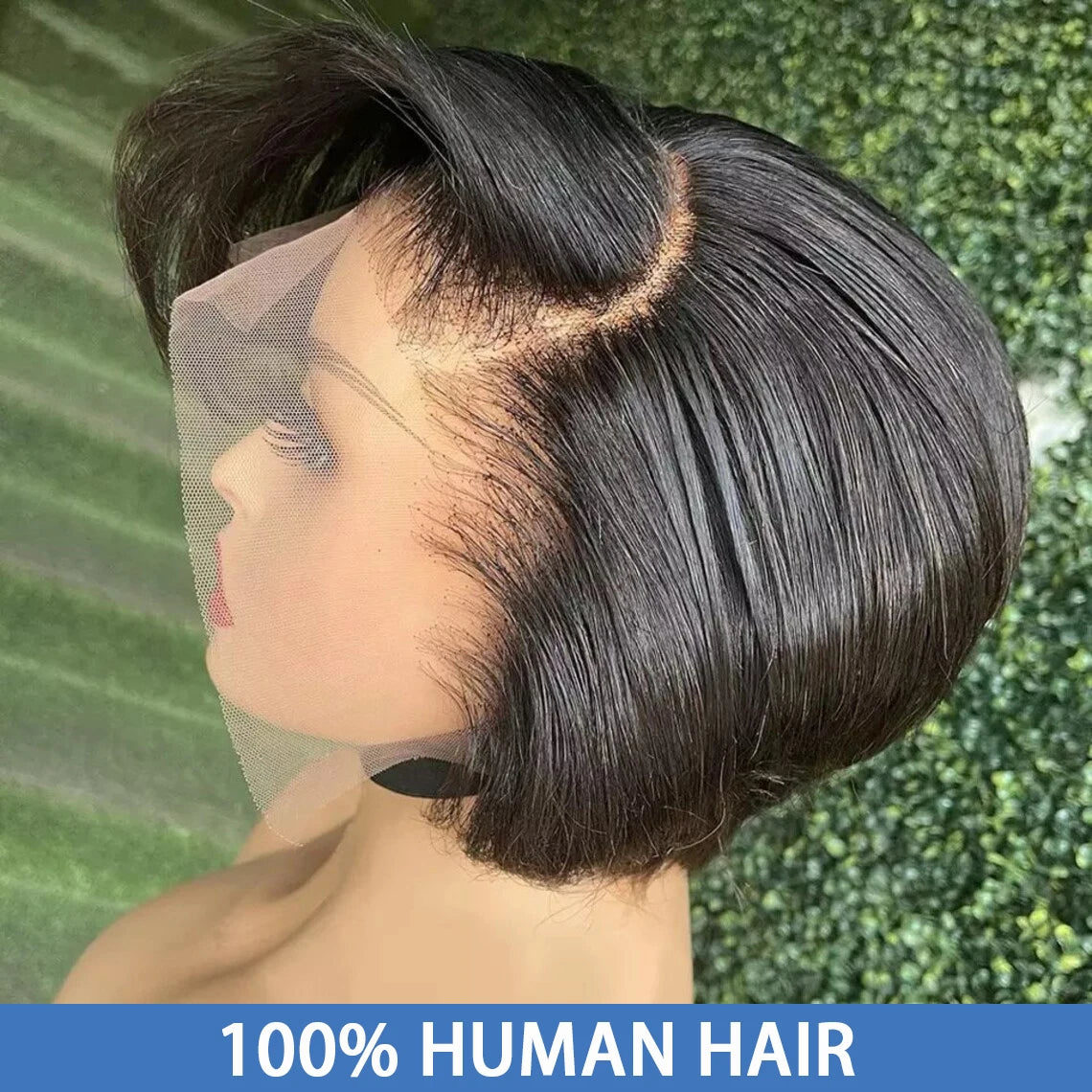 Straight Pixie Cut Wig Transparent Lace Human Hair Wigs Short Bob Wig T Part Lace Wig Prepluck Brazilia Human Hair  For Women