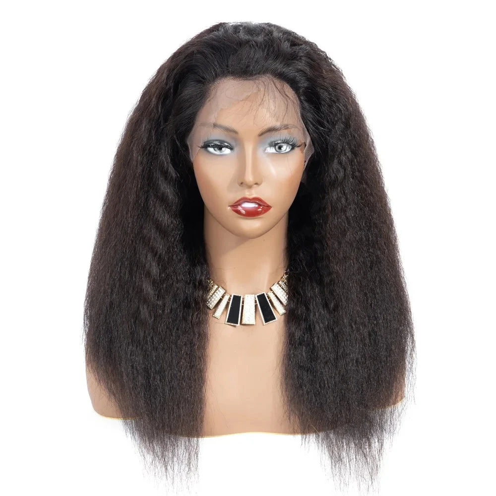 Kinky Straight Human Hair Wigs 100% 360 Lace Frontal Human Hair Wigs Pre Plucked 13x4 13x6 Lace Front Human Hair Wig For Woman