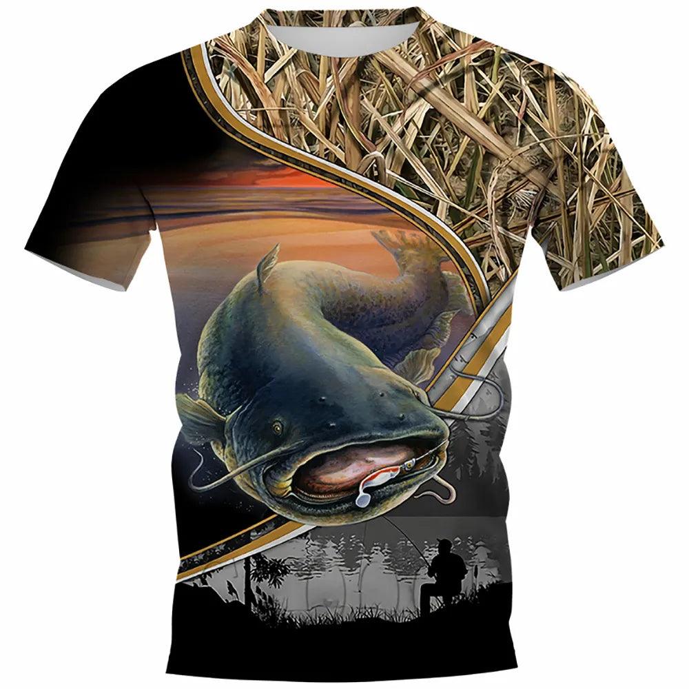 Summer Carp Fishing Print T-shirt