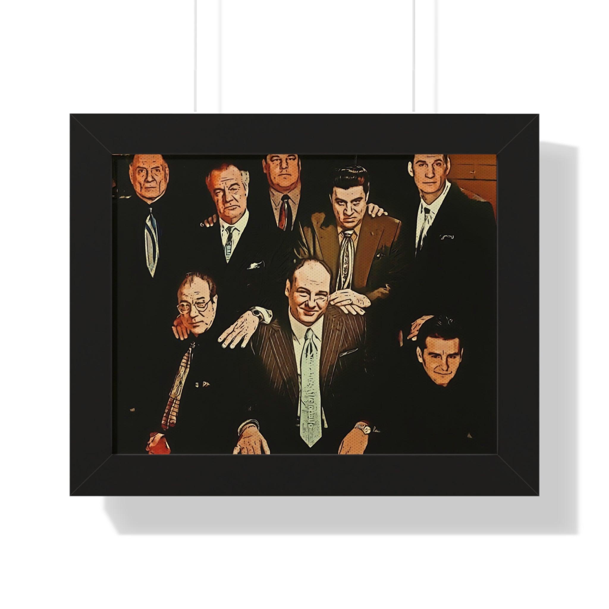 Framed Sopranos crew painting