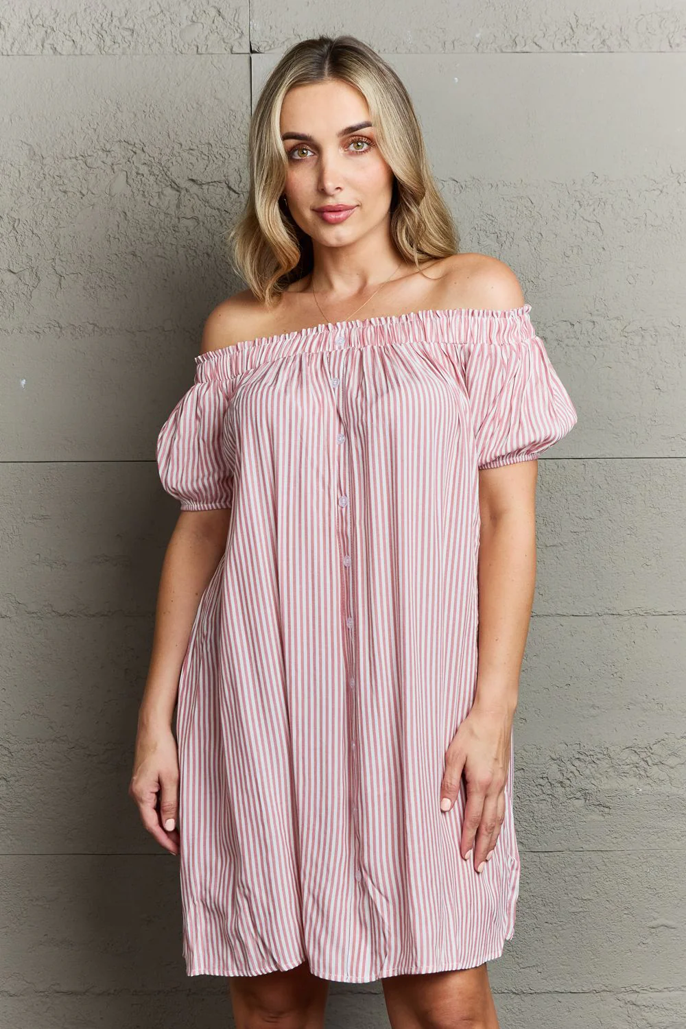 Cupid's Touch Show Compassion Off The Shoulder Mini Dress