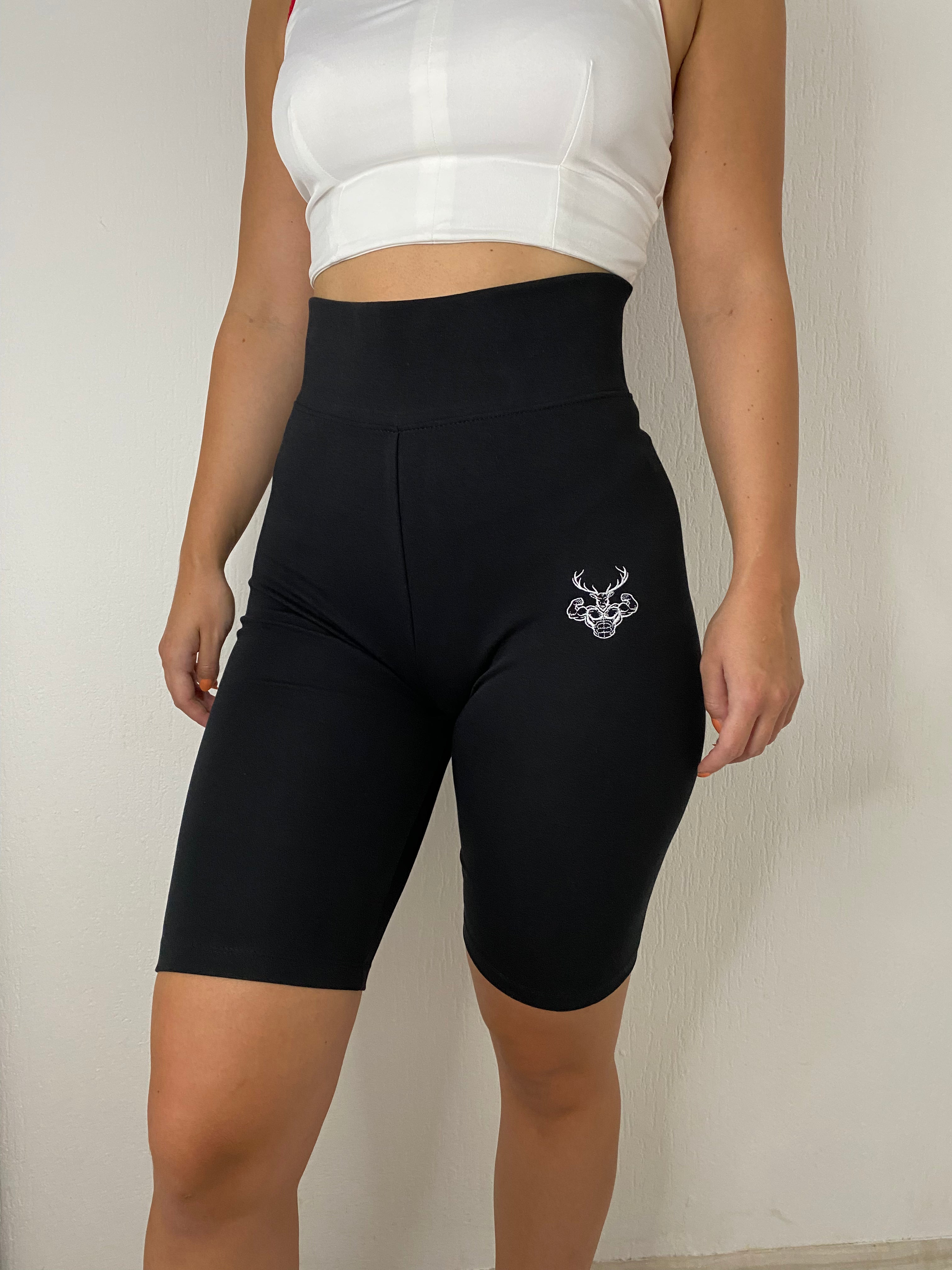 PREMIUM HIGH WAIST RADLER LEGGINGS - STICK LOGO