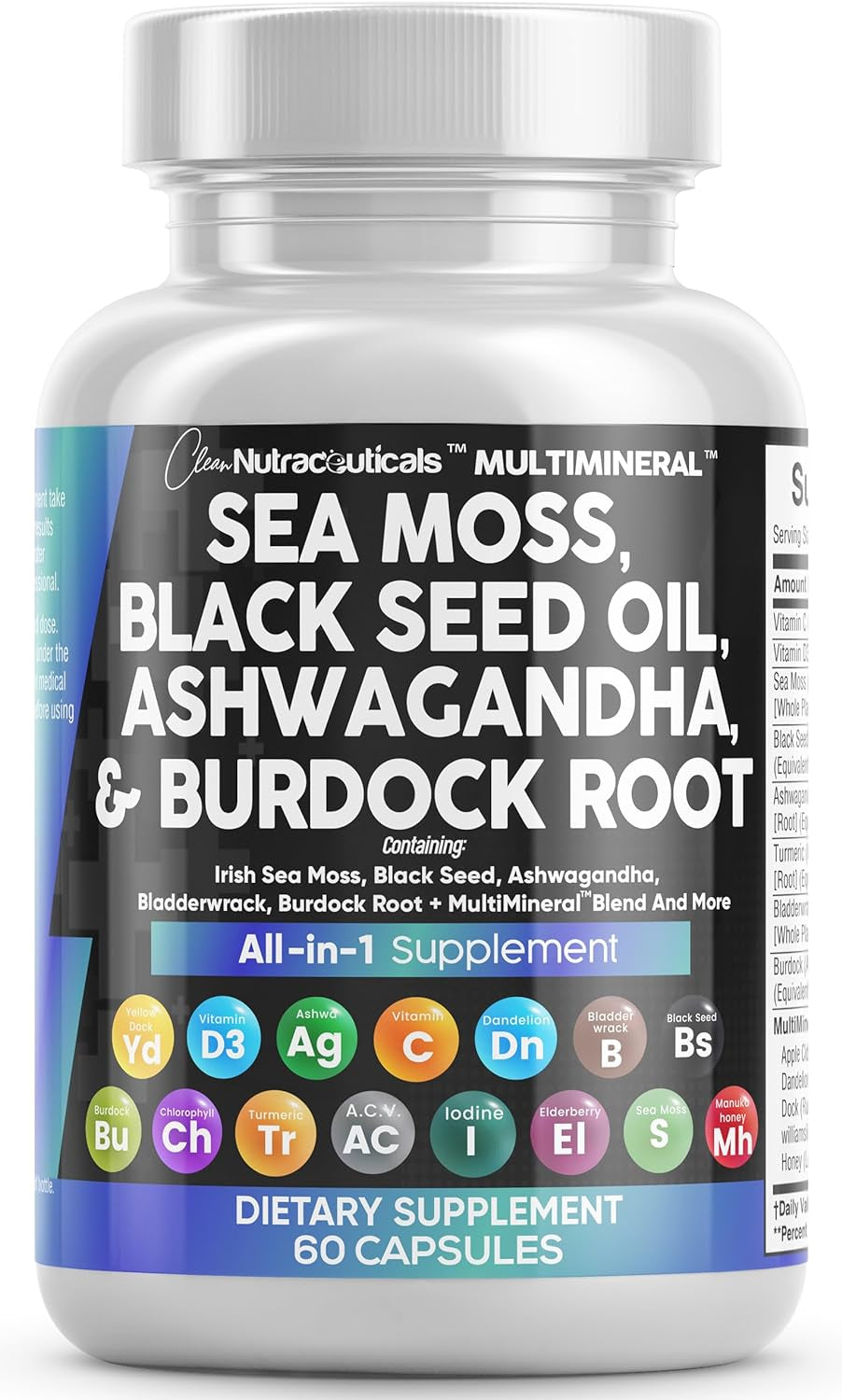 Mult-Mineral Blend (Sea Moss, Black Seed, Ashwagandha Root, Bladderwrack, and Burdock)