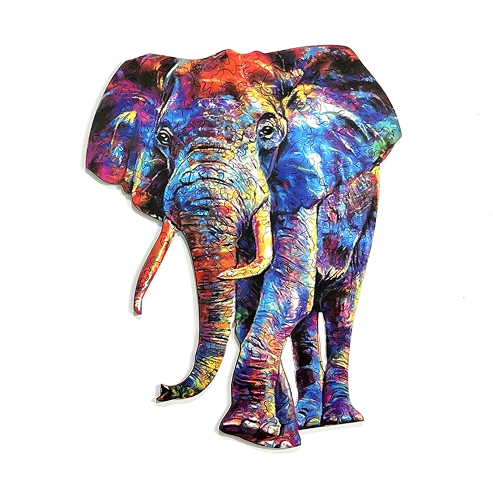 Arte abstracto colorido de animales, elefante