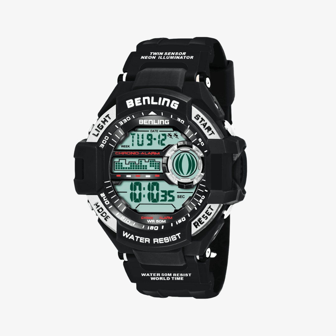 Benling Men's Black Dial Digital Sports Watch BL - 6055