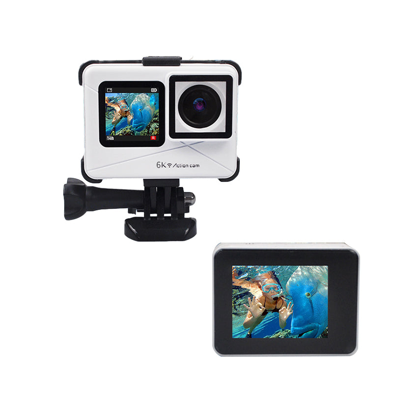 6K/25FPS 4K@60fps wifi action camera with gyro 6 axis  Anti shake 10M full-body waterproof and dual display