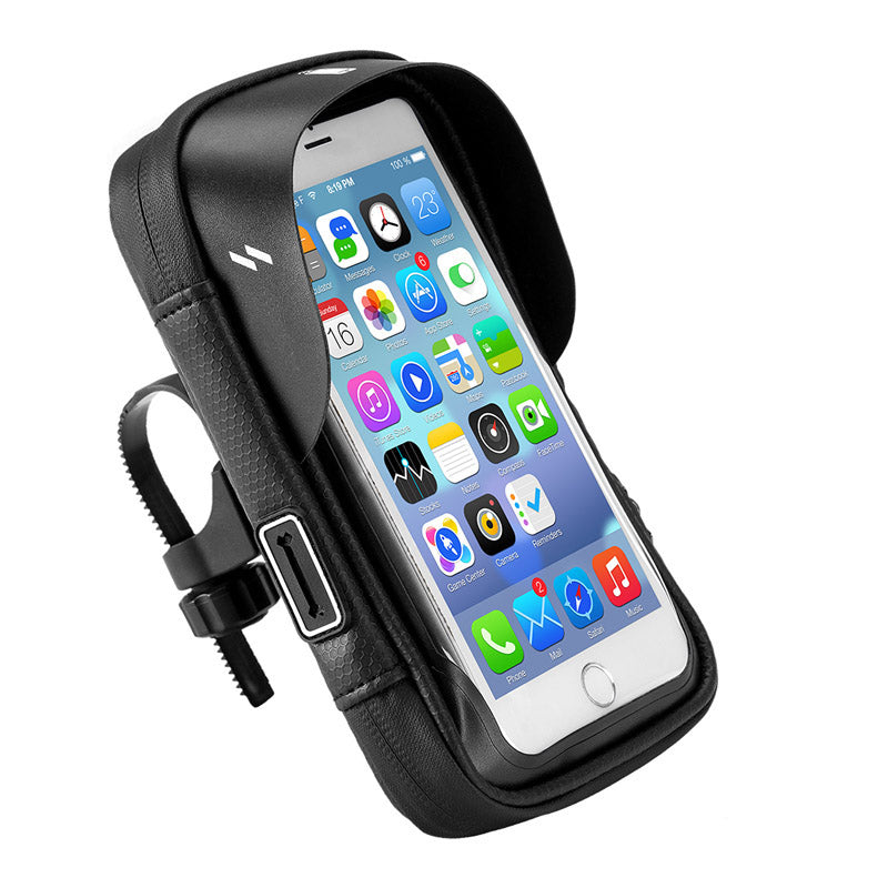 Waterproof phone holder for motorcycle & bicycle riding 360 degrees adjustable on handlebar