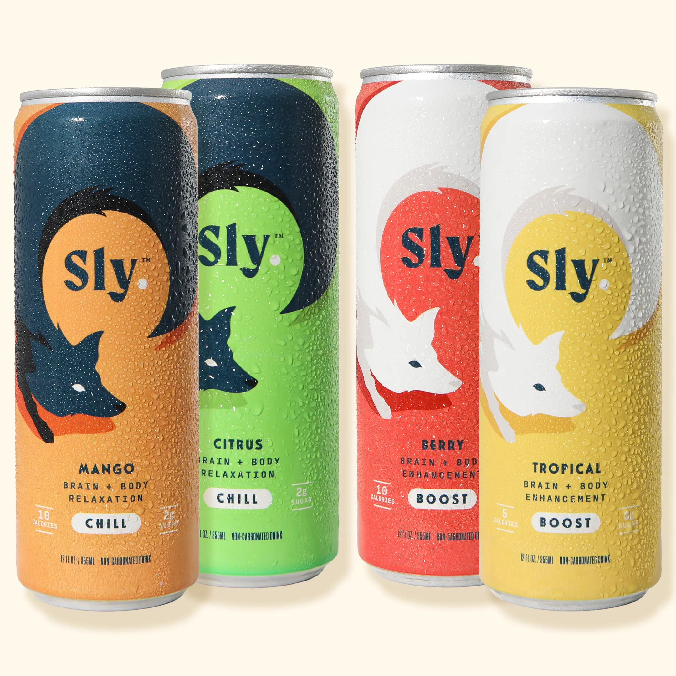 Sly™ Variety Pack - CHILL & BOOST (4 Pack) 12oz  Brain + Body Drinks