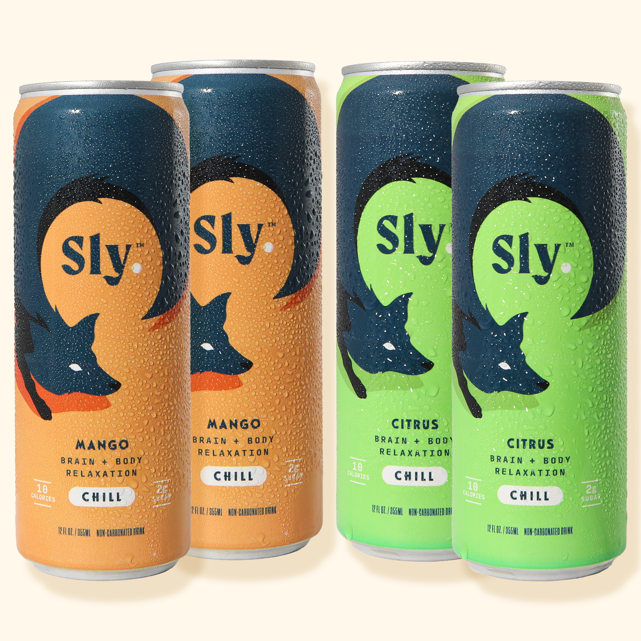 Sly™ Variety Pack - CHILL (4 Pack) 12oz  Brain + Body Relaxation Drinks