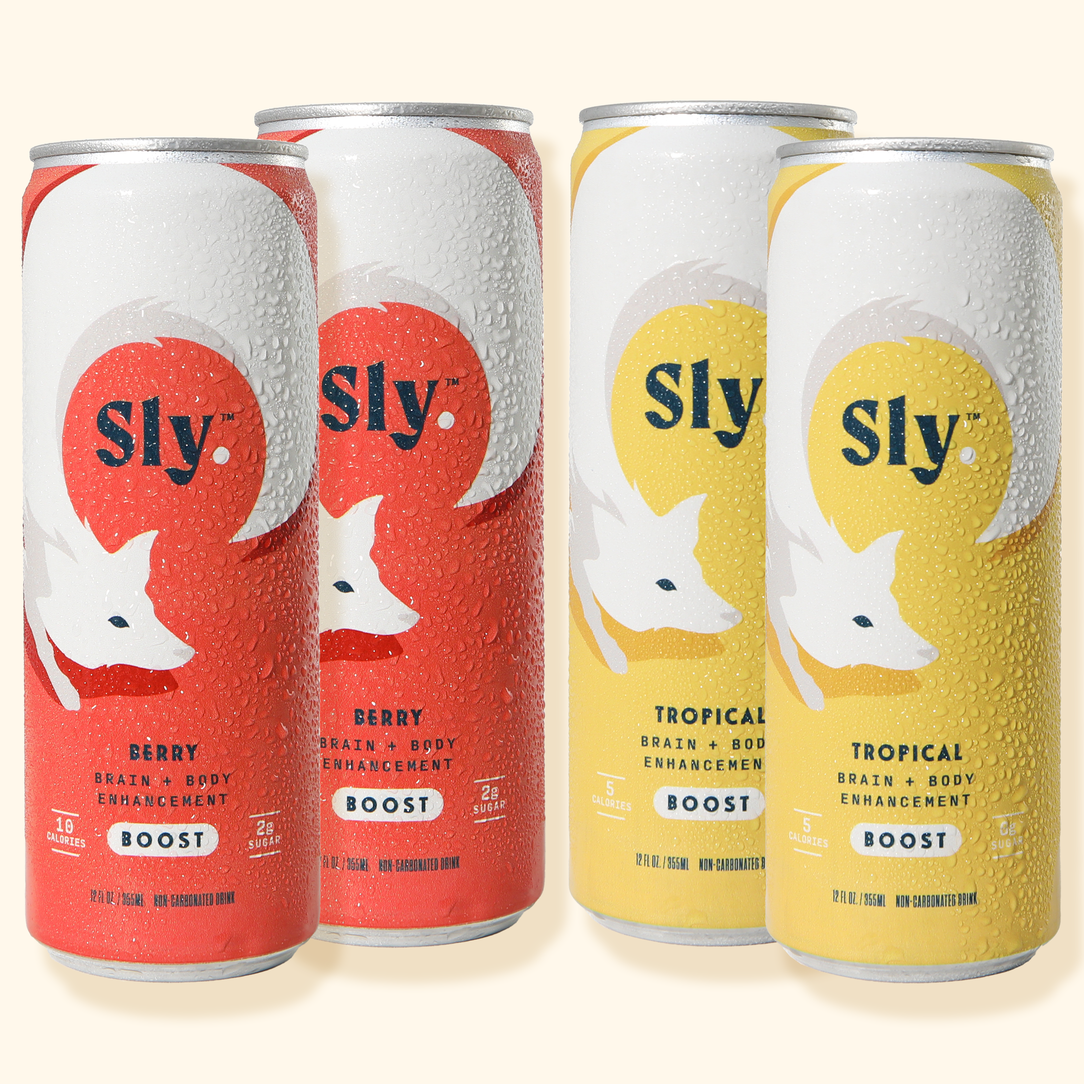 Sly™ Variety Pack - BOOST (4 Pack) 12oz  Brain + Body Beverages