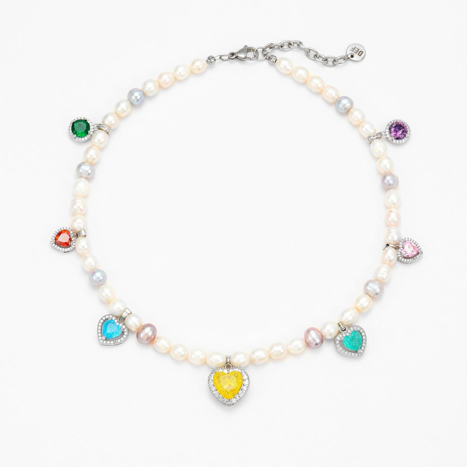 OVER THE RAINBOW PEARL CHARM NECKLACE