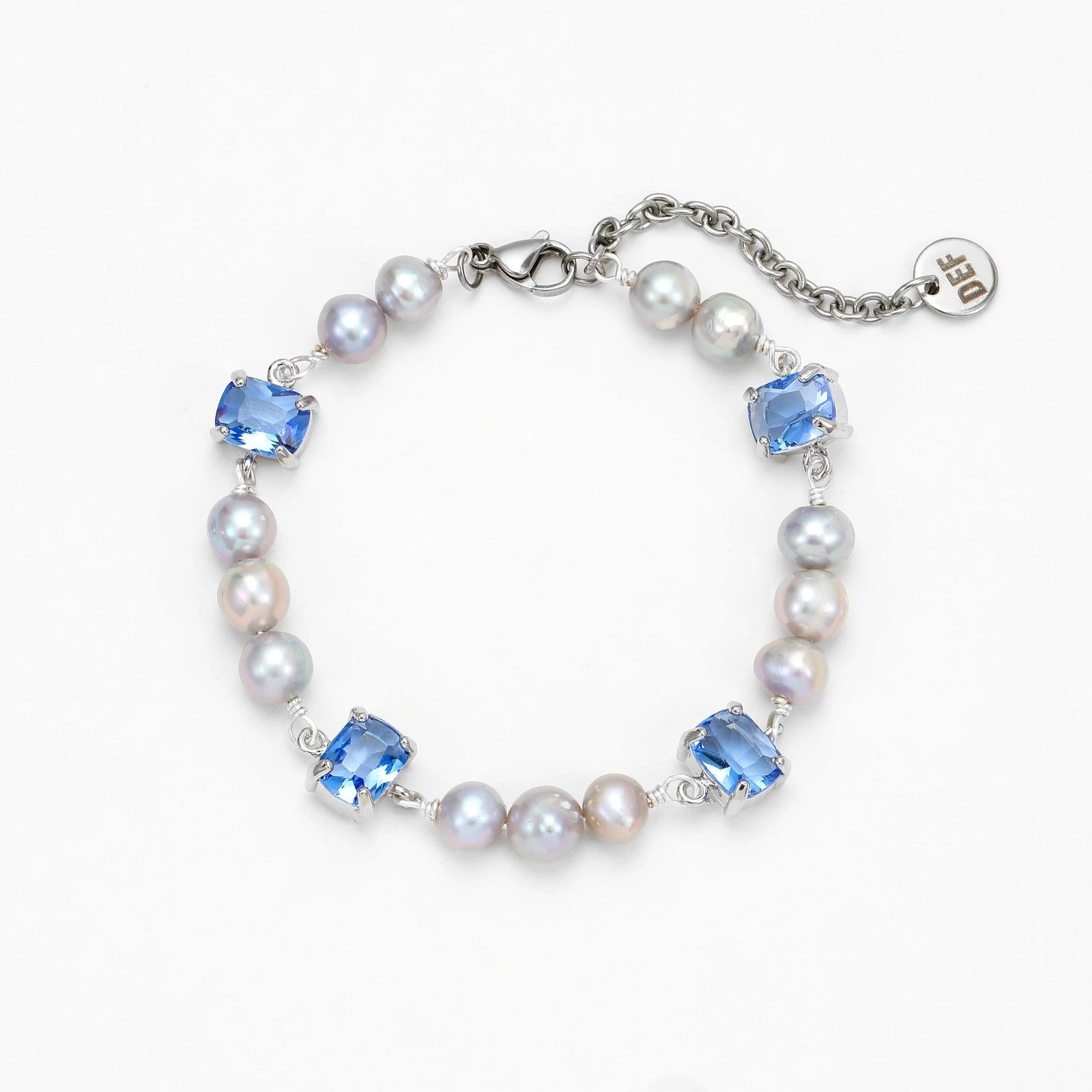 PIECES OF OCEAN AND SILVER PEARL BRACELET