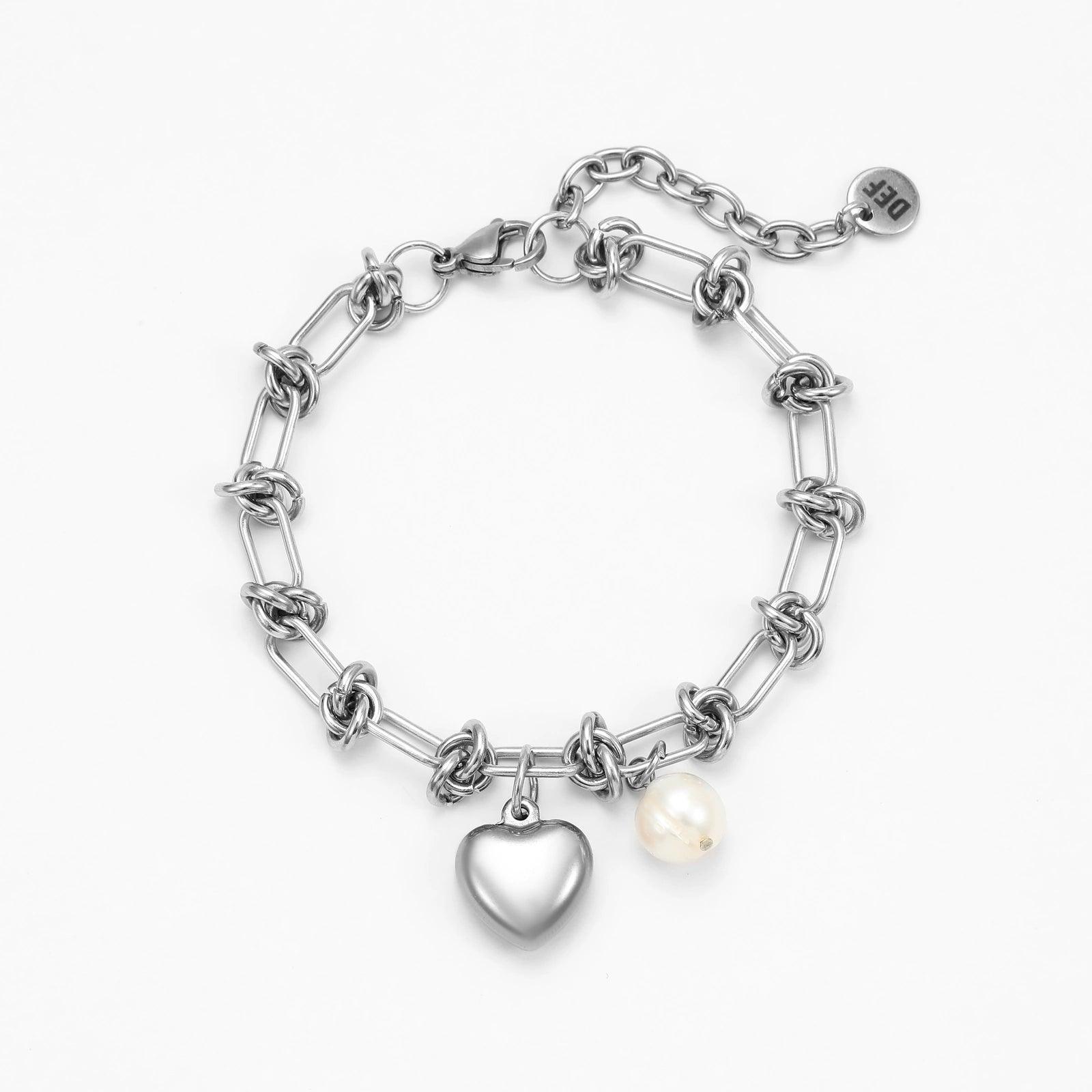 BUBBLE AND HEART CHARM BRACELET