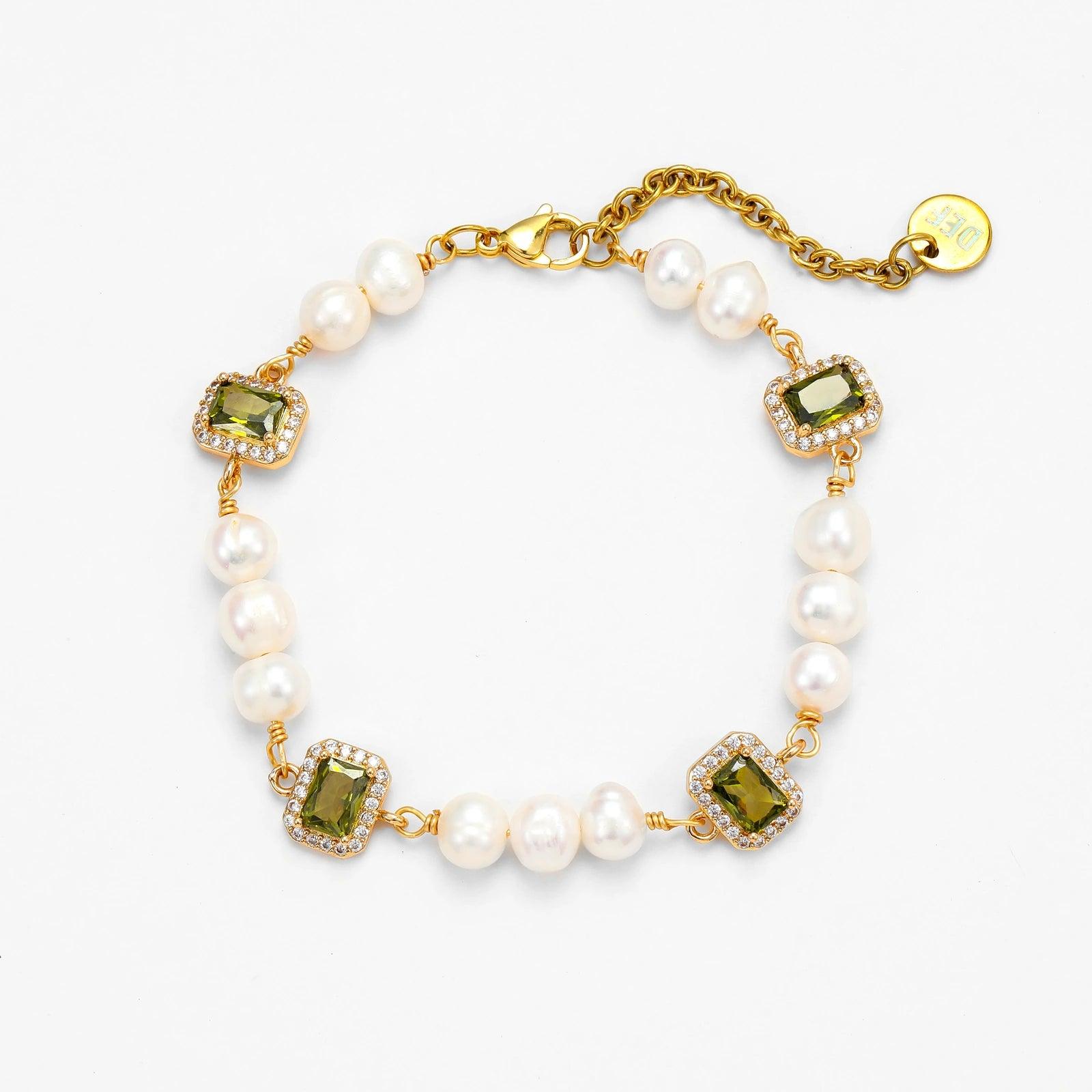 GEMS AND PEARLS SIGNATURE BRADED BRACELET