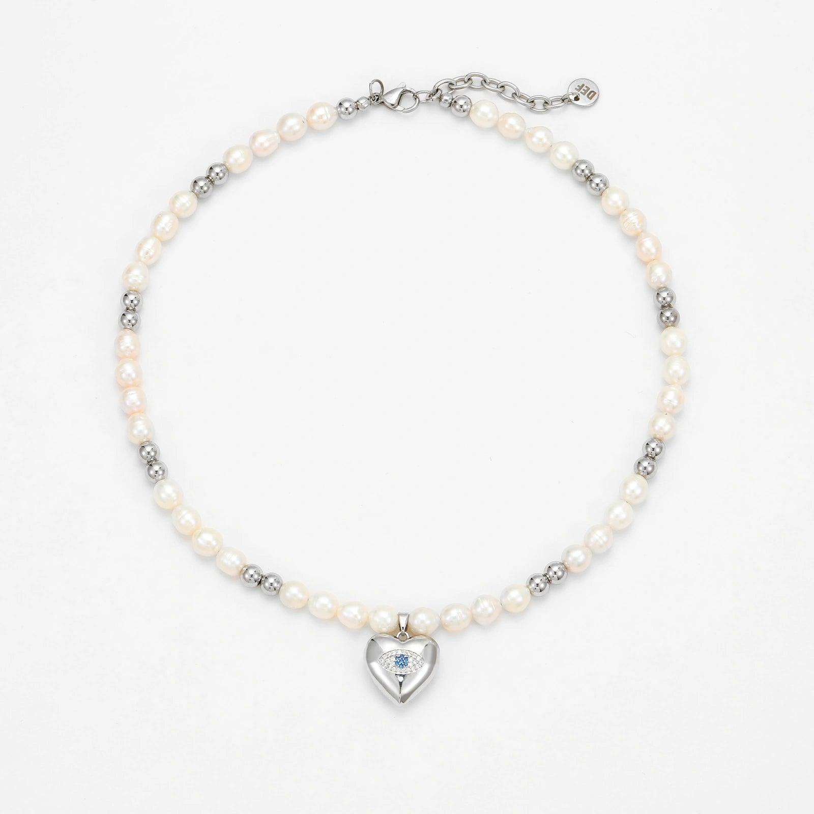 THE EVIL EYE PEARL CHOKER