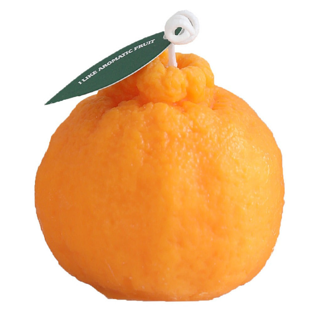 Orange Scented Candle - Realistic Fruit Design with Refreshing Aroma