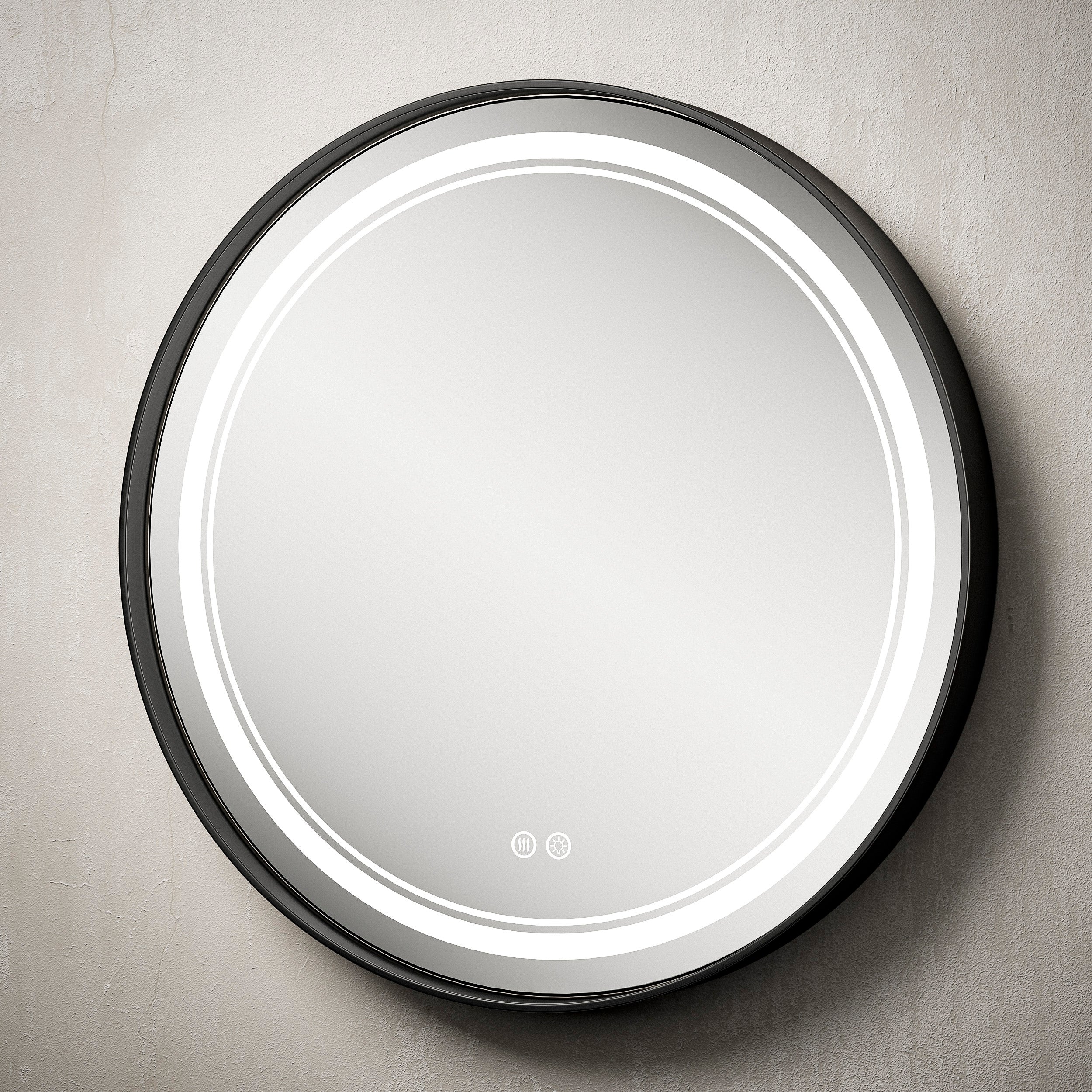 TETOTE Round 3-Color Frontlit LED Bathroom Mirror