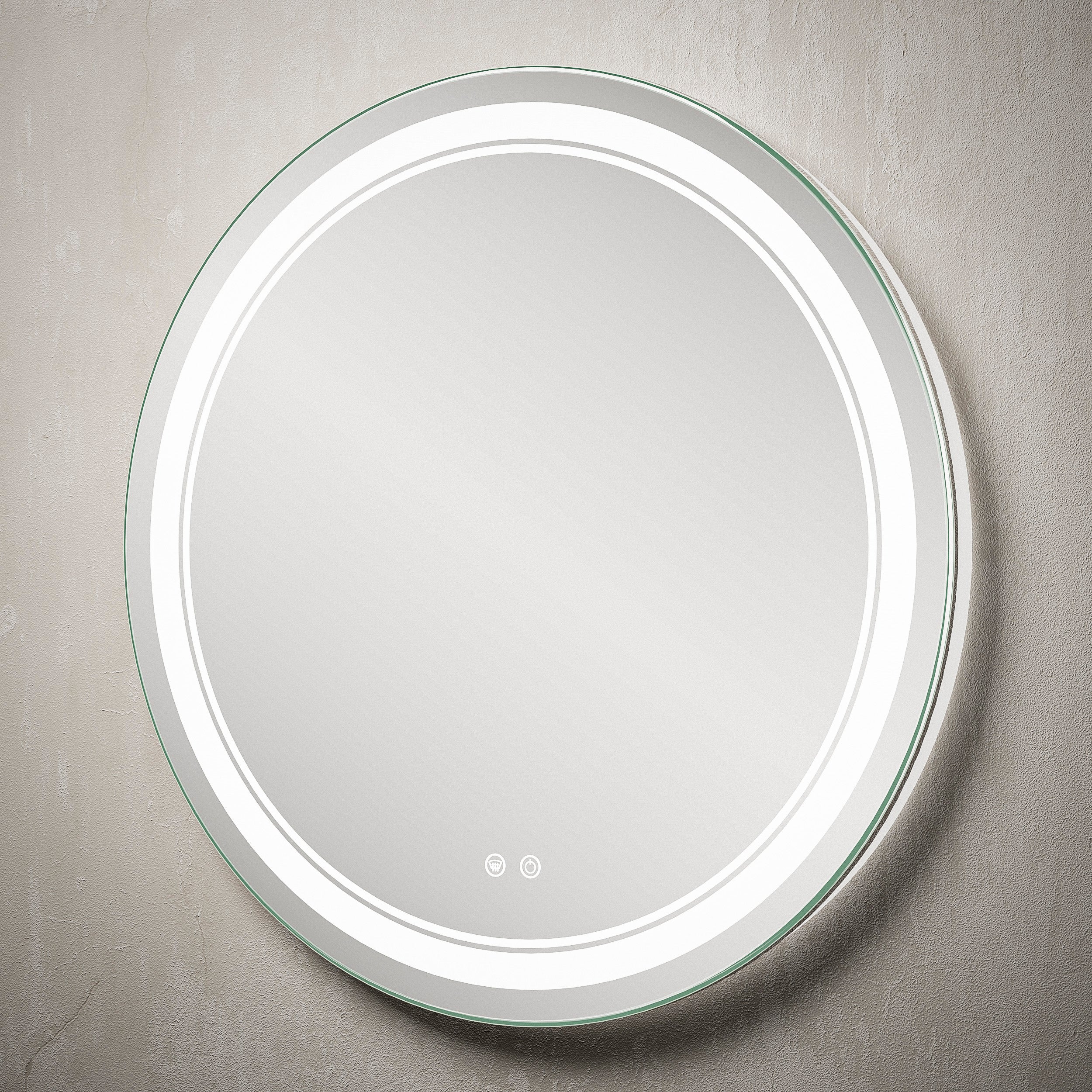 TETOTE Round 3-Color Frontlit & Backlit LED Bathroom Mirror