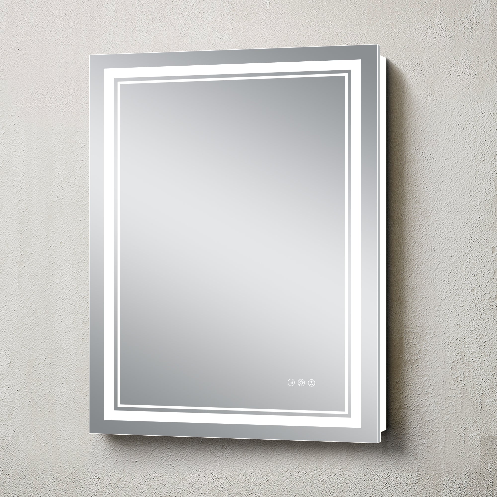 TETOTE 3-Color Frontlit & Backlit LED Mirror Square Square Corner