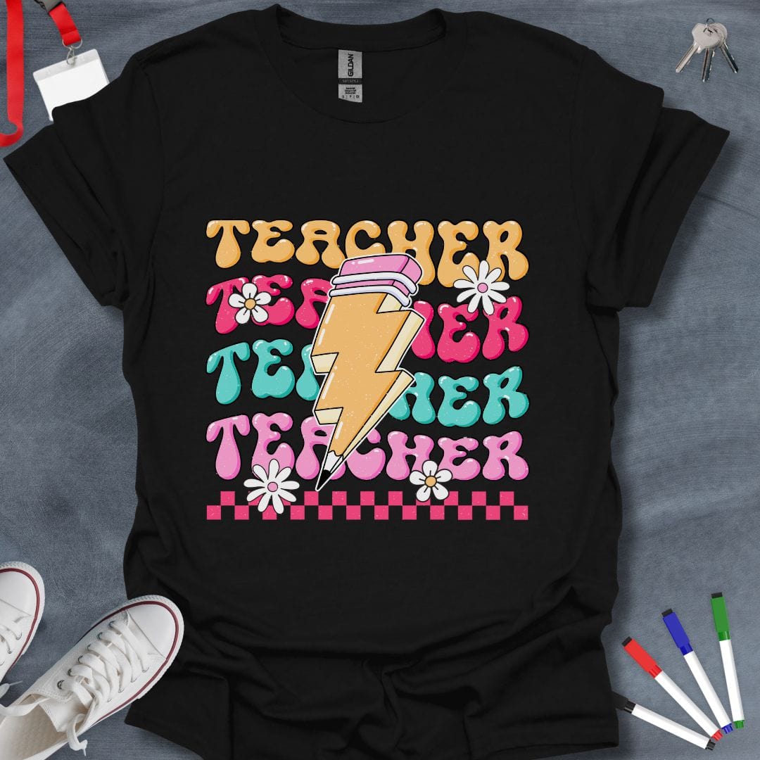 Teacher Power Retro T-Shirt