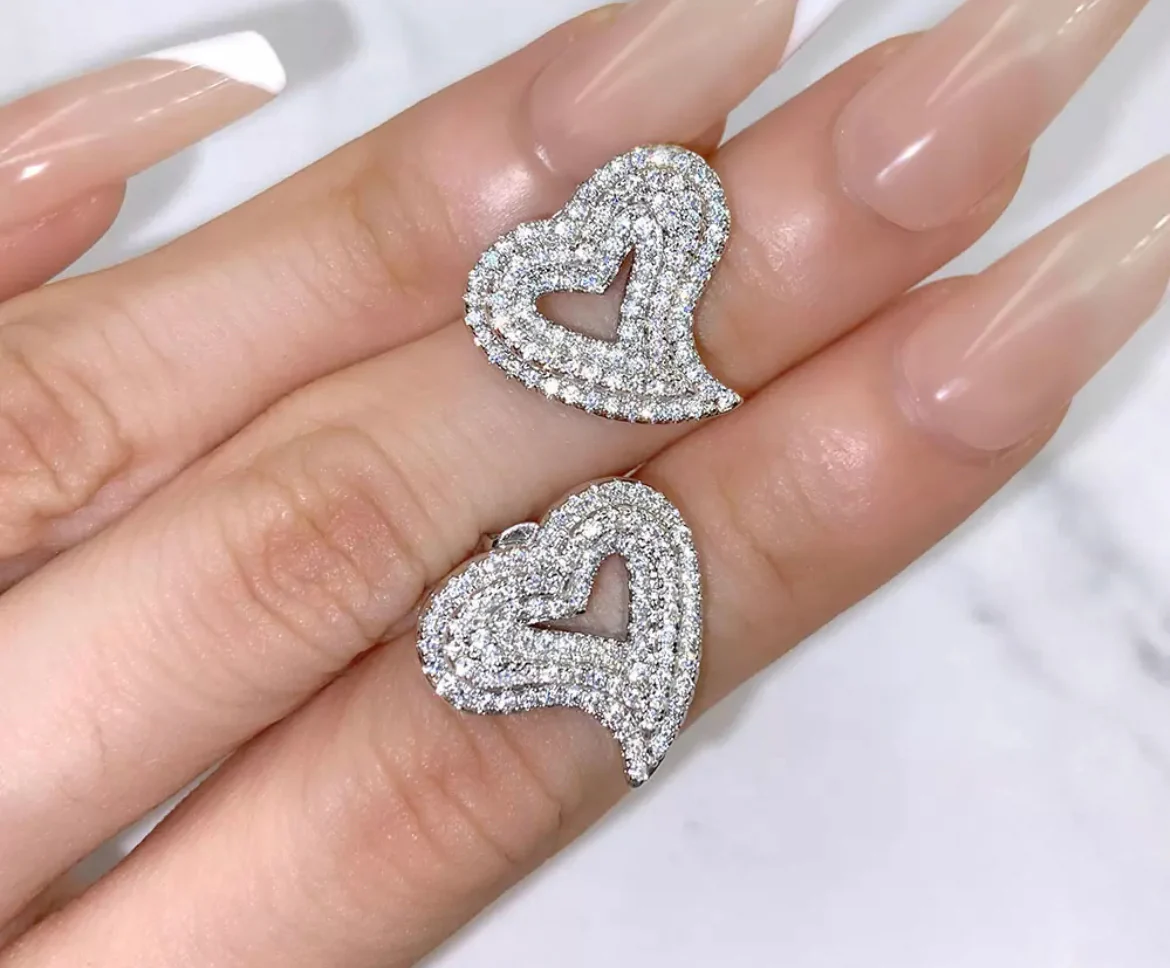 Diamond Heart Earrings