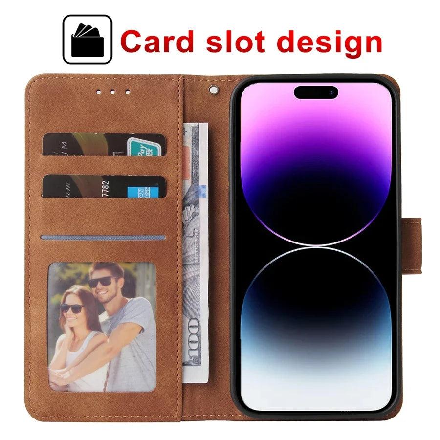 Elite Premium Leather Wallet Phone Case For iPhone 6 to 15 Pro Max