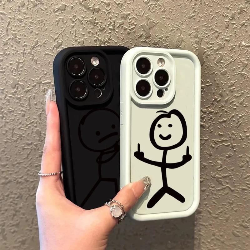 Cartoon Matchman Luxury Phone Case Fits iPhone 7 to 15 Pro Max