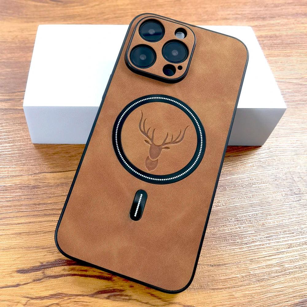 Luxury PU Leather Deer Case For iPhone 11 to iPhone 15 Pro Max