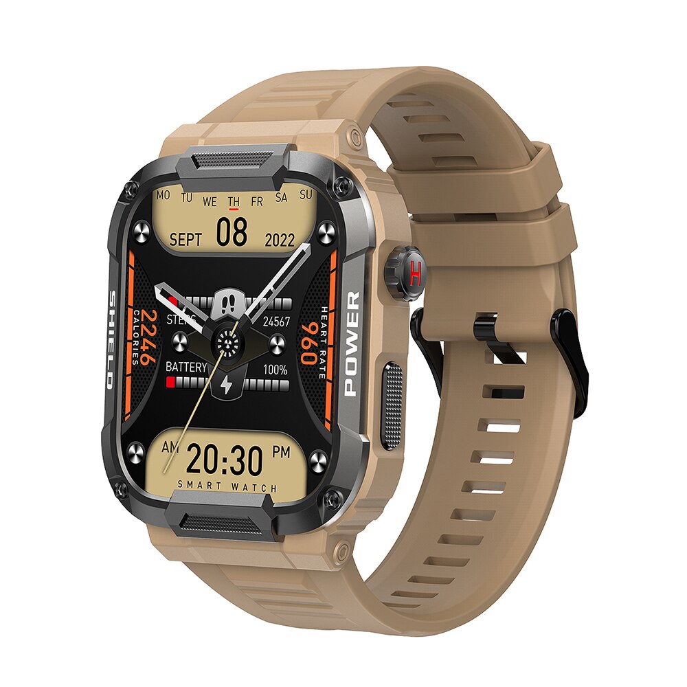 MELANDA 1.85 Outdoor Military Smart Watch for Men - Bluetooth Call, IP68 Waterproof Smartwatch for Xiaomi, Android, and iOS - Fitness Tracker