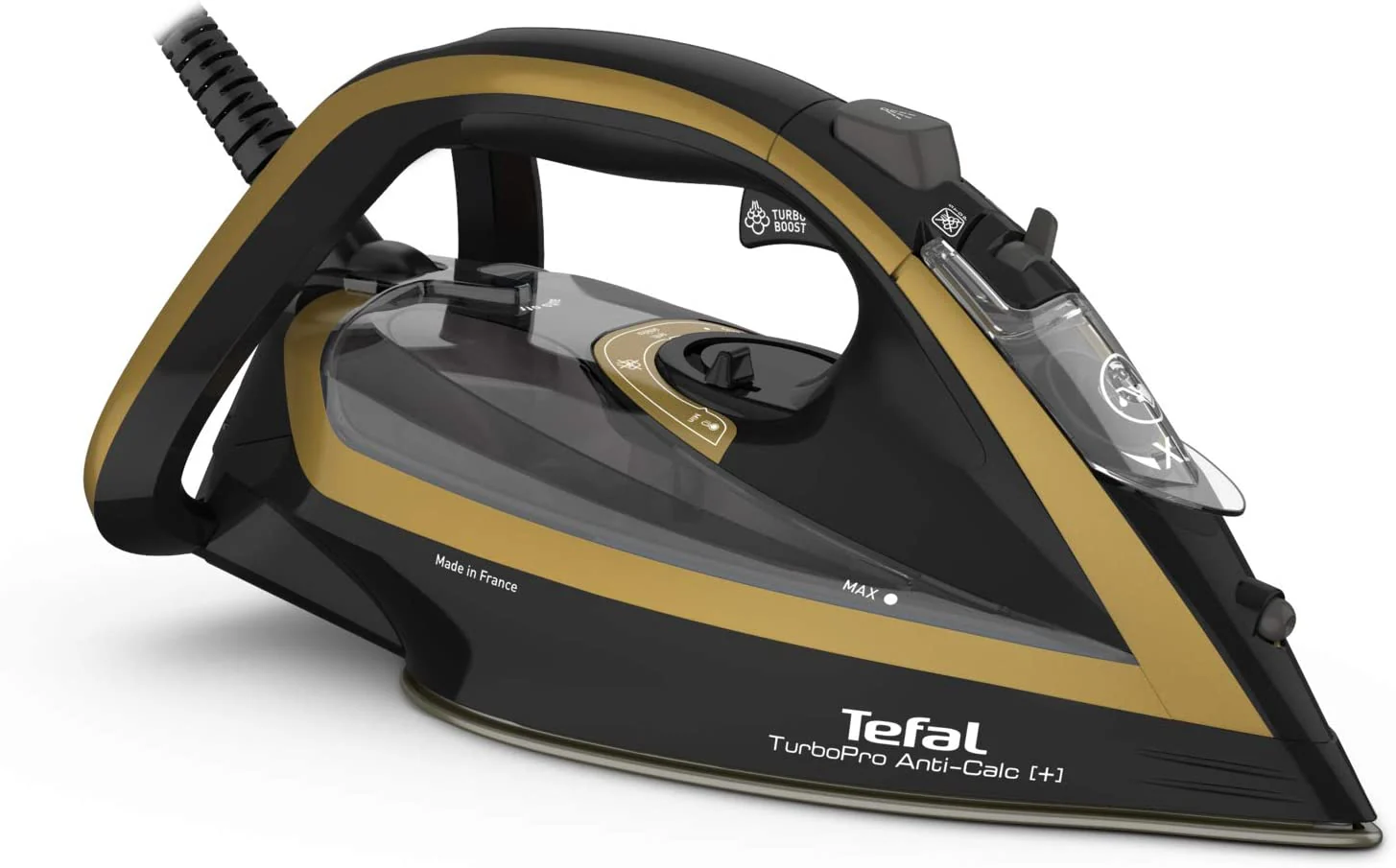 Tefal Ultimate Turbo Pro Anti-Scale FV5696G0 Steam Iron - Black & Gold