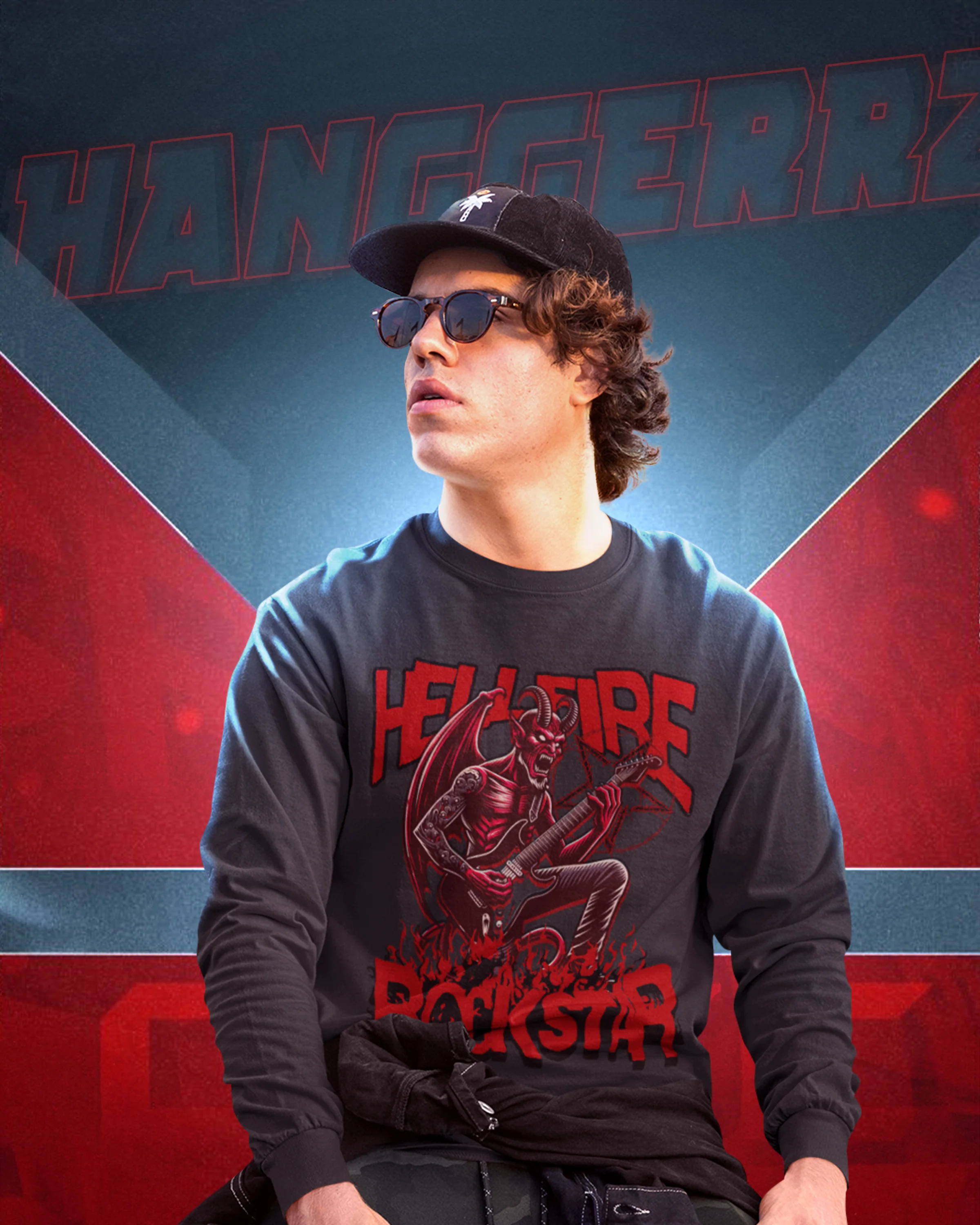 Hellfire Rockstar Streetwear Oversized Sweatshirt