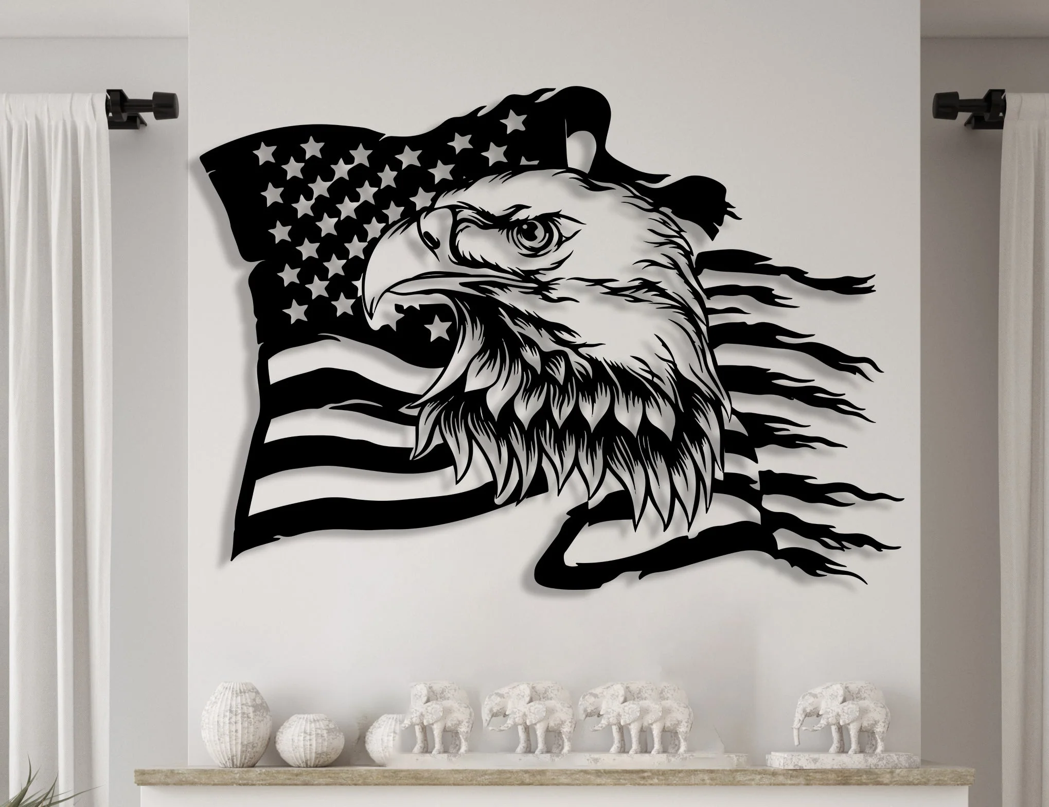 American Eagle Flag Metal Wall Art