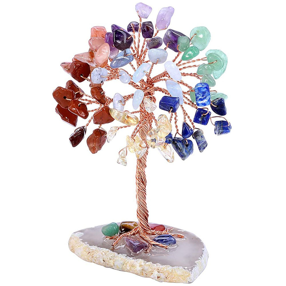 Healing Crystal Tree on Agate Slice Base Money Tree