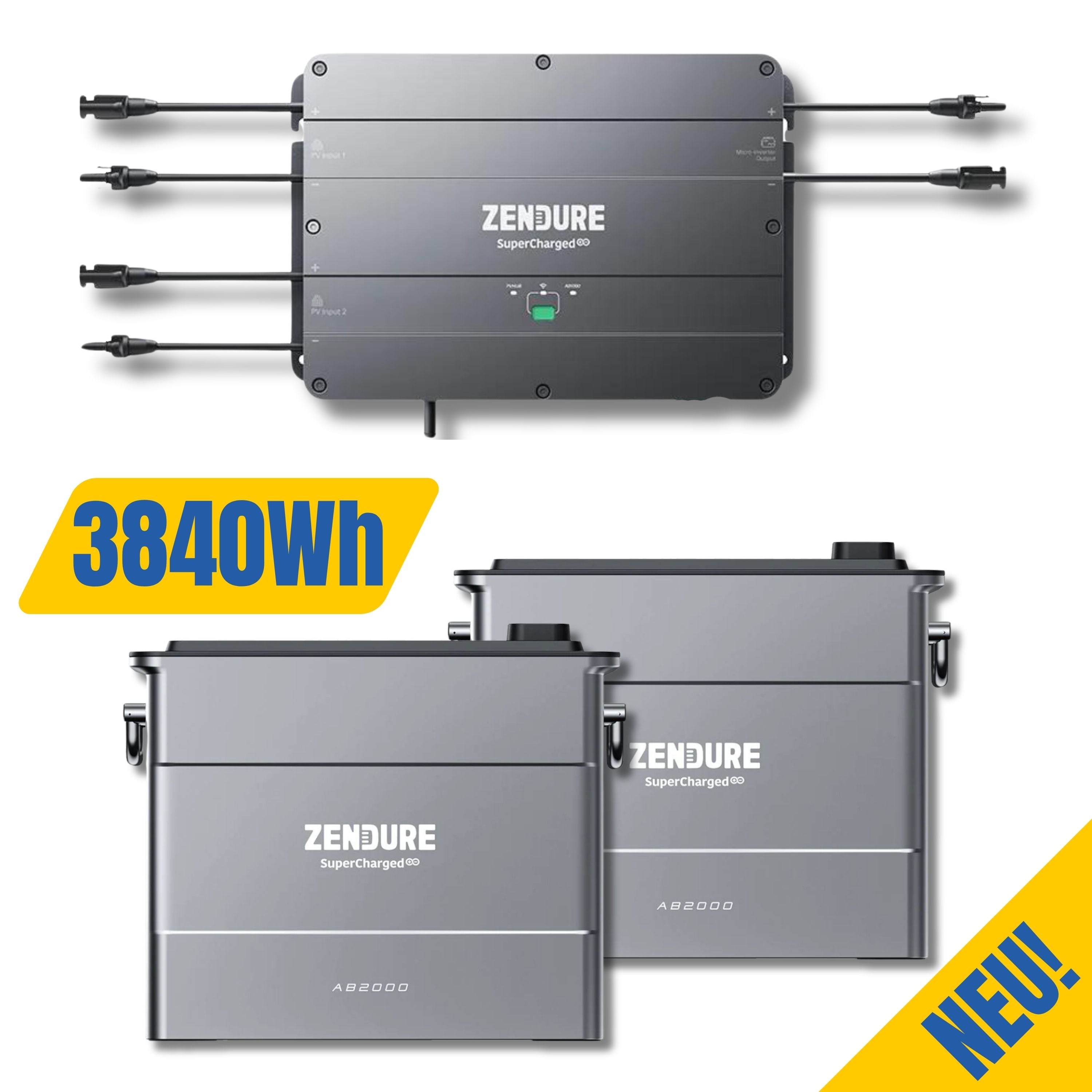 Zendure SolarFlow Speicher - 3840Wh mit 2 x AB2000 Akku