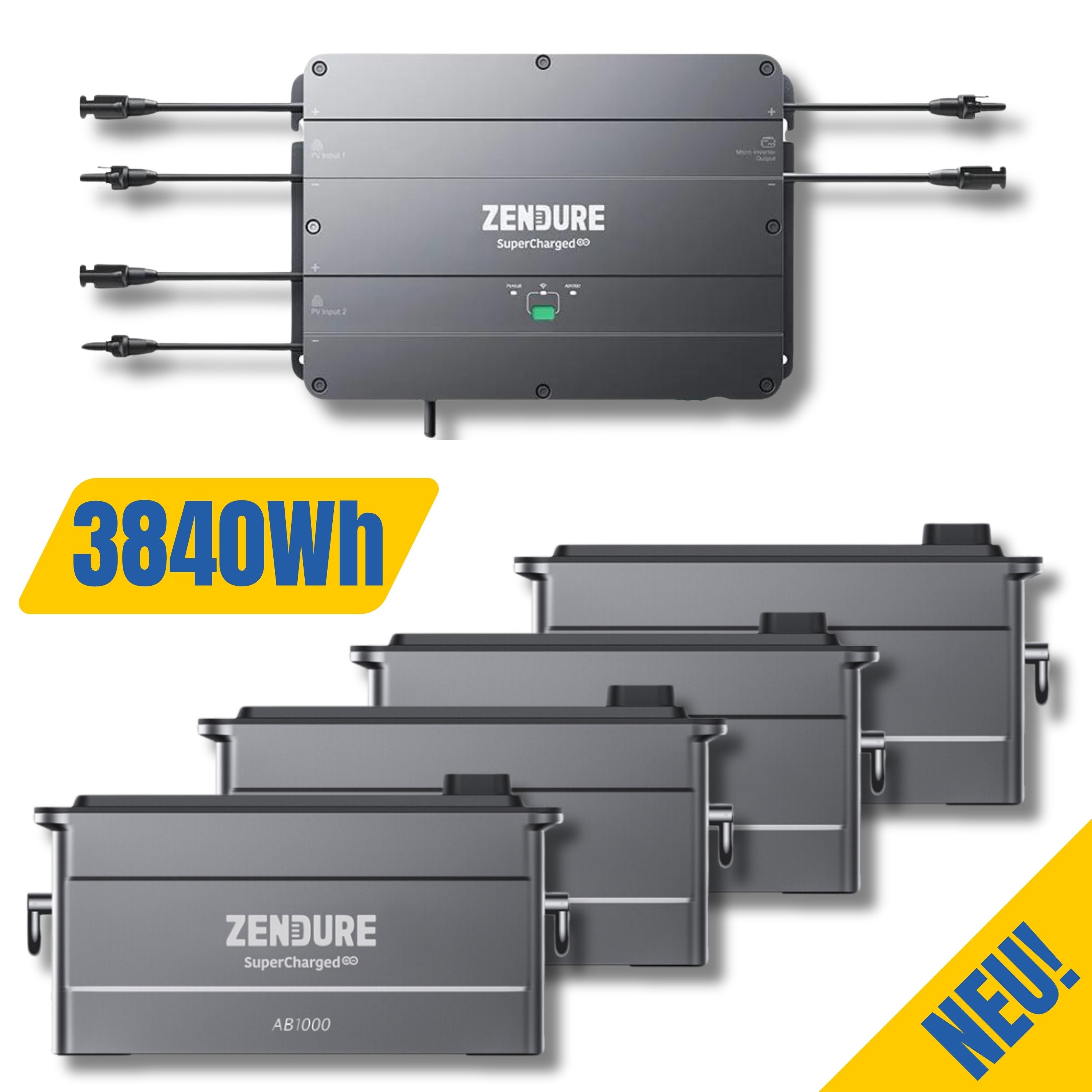 Zendure SolarFlow Speicher - 3840Wh mit 4 x AB1000 Akku