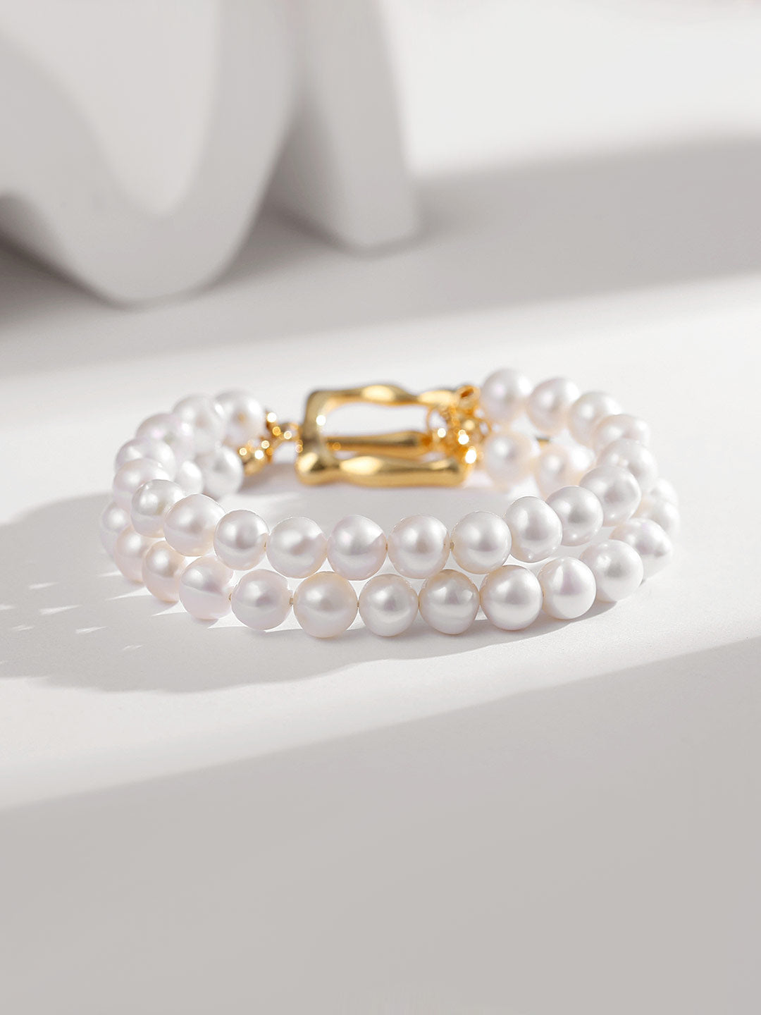 【Moonlight Romance】Vintage gold simple natural pearl bracelet